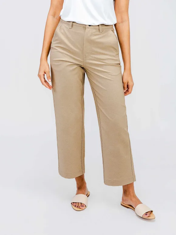 Women'S Ministry of Supply Oatmeal Heather Women'S Kinetic Twill 5-Pocket Cropped Pant
