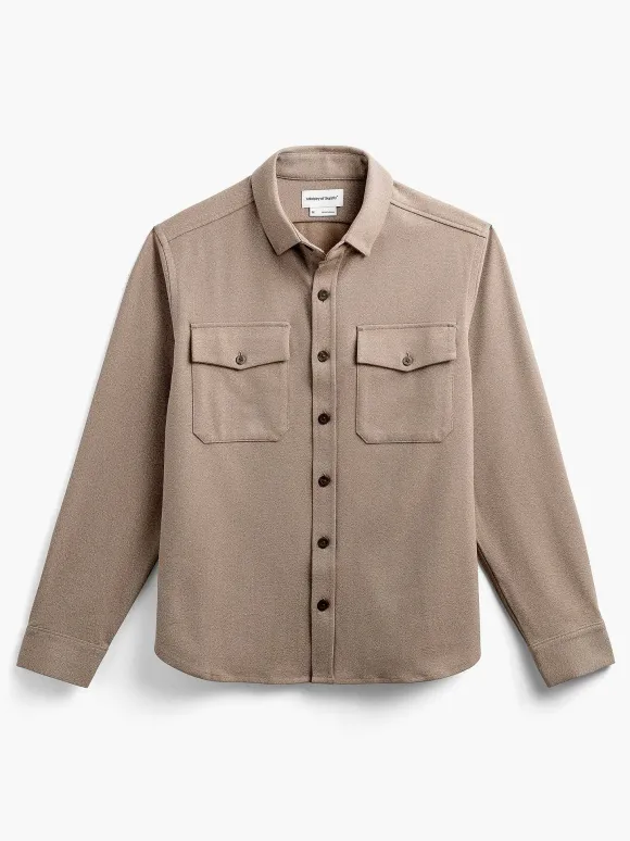 Men'S Ministry of Supply Oatmeal Tweed Men'S Fusion Overshirt