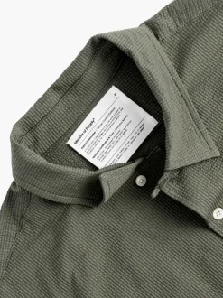 Men'S Ministry of Supply Olive Men'S Hybrid Seersucker Short Sleeve Shirt
