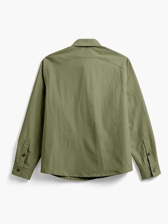 Men'S Ministry of Supply Olive Men'S Pace Poplin Overshirt