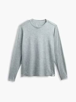 Men'S Ministry of Supply Pale Grey Heather Men'S Composite Merino Long Sleeve Tee