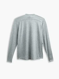 Men'S Ministry of Supply Pale Grey Heather Men'S Composite Merino Long Sleeve Tee