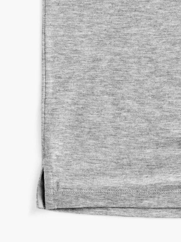 Men'S Ministry of Supply Pale Grey Heather Men'S Composite Merino Short Sleeve Henley