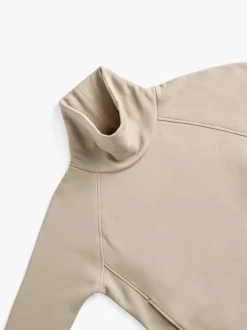 Women'S Ministry of Supply Sand Solid Women'S Hybrid Fleece Funnel Neck