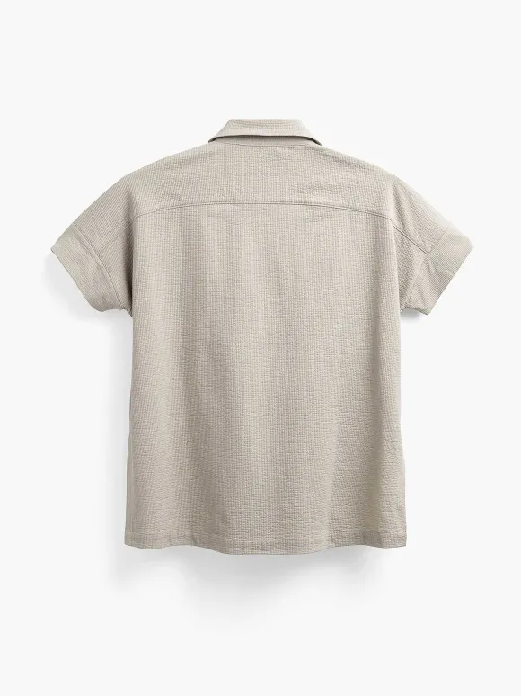 Women'S Ministry of Supply Sand Women'S Hybrid Seersucker Short Sleeve Shirt