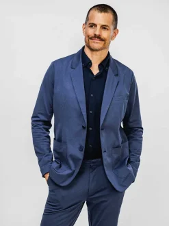 Men'S Ministry of Supply Shadow Blue Heather Men'S Kinetic Blazer