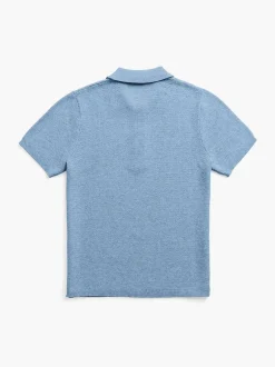 Men'S Ministry of Supply Sky Blue Men'S Labs Atlas Short Sleeve Knit Polo