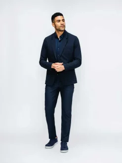 Men'S Ministry of Supply Steel Blue Heather Men'S Kinetic Twill 5-Pocket Pant