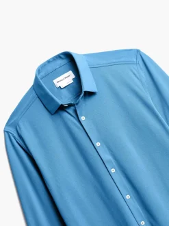 Men'S Ministry of Supply Storm Blue (Brushed) Men'S Apollo Dress Shirt (Previous Generation)