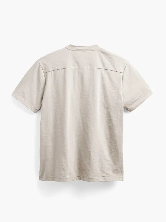 Men'S Ministry of Supply Taupe Men'S Composite Merino Short Sleeve Henley