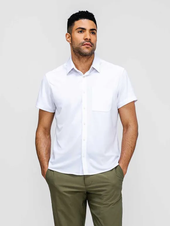 Men'S Ministry of Supply White Men'S Apollo Short Sleeve Sport Shirt