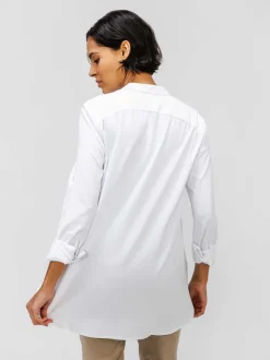 Women'S Ministry of Supply White Women'S Aerozero° Band Collar Tunic