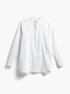 Women'S Ministry of Supply White Women'S Aerozero° Band Collar Tunic