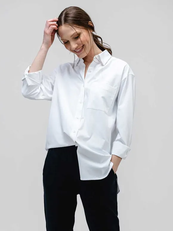 Women'S Ministry of Supply White Women'S Aerozero° Oversized Shirt