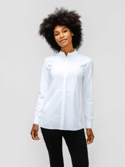 Women'S Ministry of Supply White Women'S Aerozero° Tuxedo Shirt